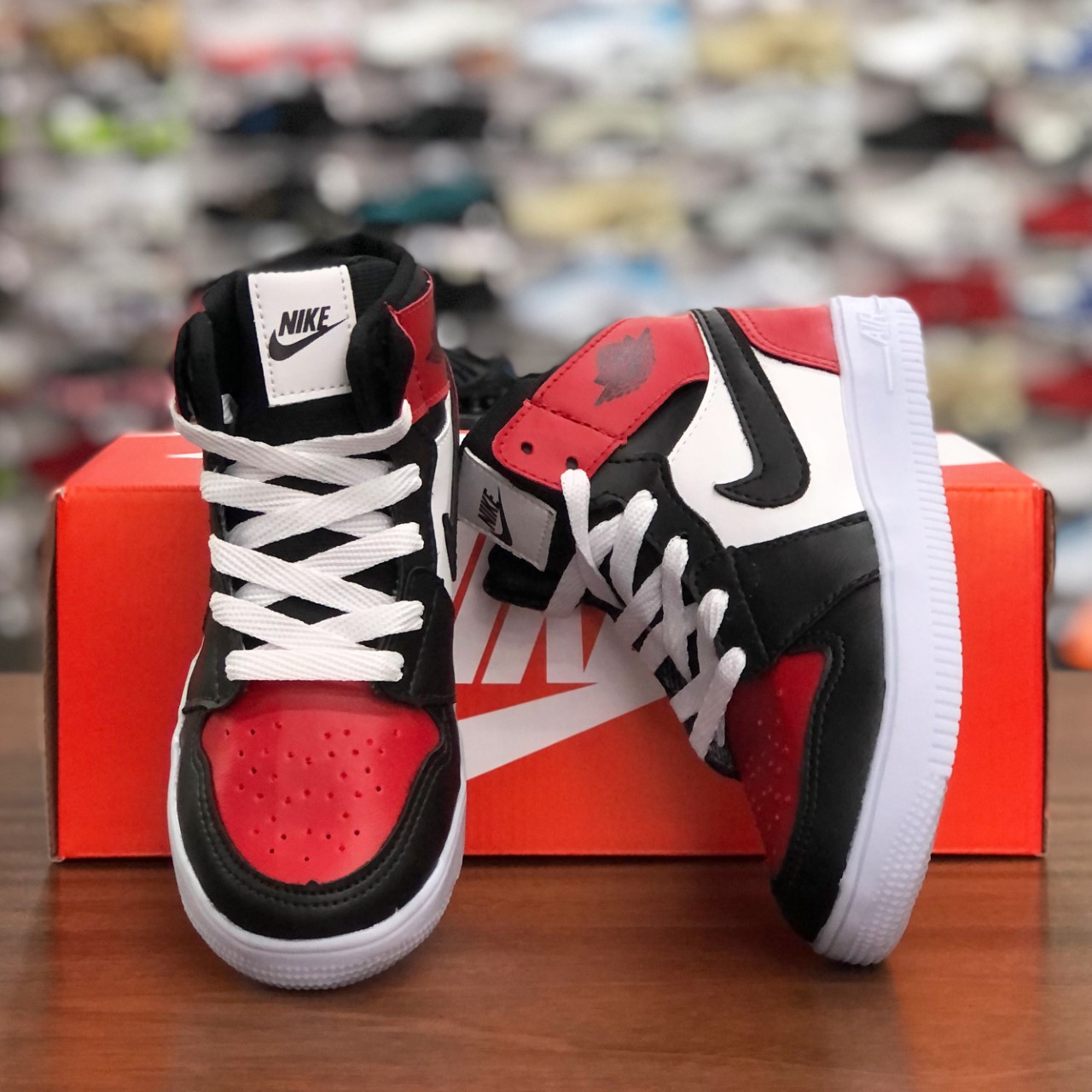 Nike Air Jordan 1 MID Preto Vermelho INFANTIL Com Garantia Start Over