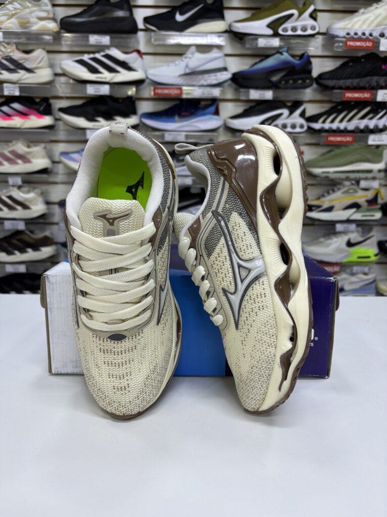 Mizuno Wave Stratos Off white e Laranja - Nacional- com Garantia - Imagem 6