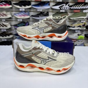 Mizuno Wave Stratos Off white e Laranja  - Nacional- com Garantia