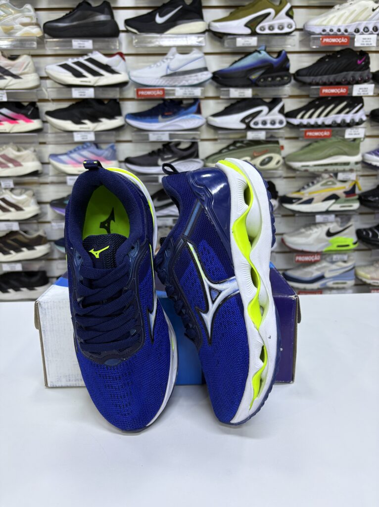 Mizuno Wave Stratos Azul e Verde Neon- Nacional- com Garantia - Imagem 12