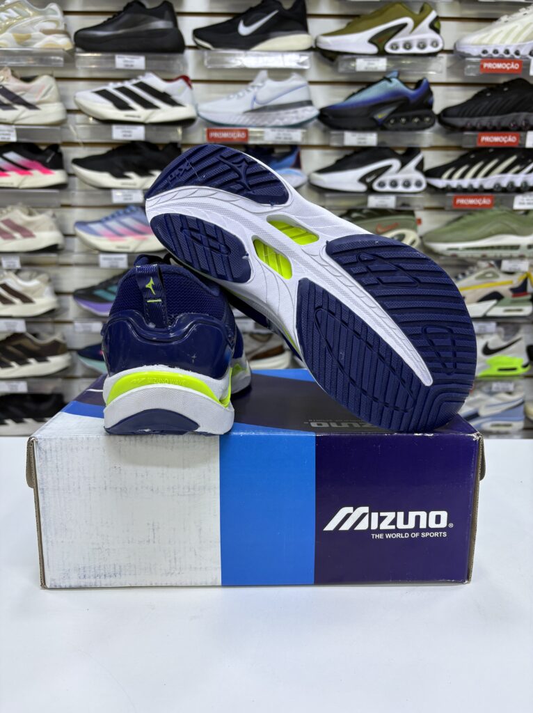 Mizuno Wave Stratos Azul e Verde Neon- Nacional- com Garantia - Imagem 11